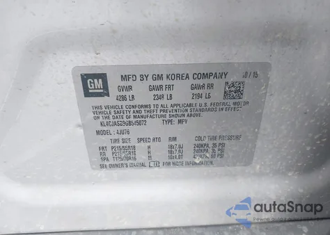 2016 Buick Encore from USA, damaged, VIN KL4CJASB9GB545072